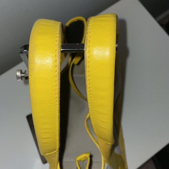 Authentic BALENCIAGA Caba S Hand Bag Canvas Leather White Yellow - Picture 6 of 16